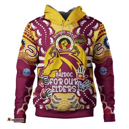 brisbane broncos naidoc week hoodie - custom brisbane broncos naidoc week for our elders aboriginal inspired hoodie