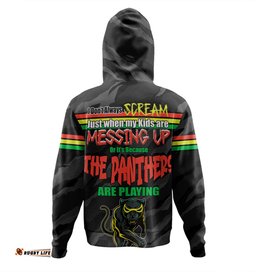 penrith panthers mother's day hoodie - screaming mom and crazy fan