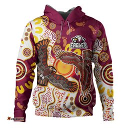 manly warringah sea eagles hoodie - indigenous manly sport with tribal sun hoodie