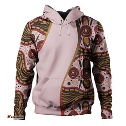 australia aboriginal custom hoodie - aboriginal inspired with pink background hoodie
