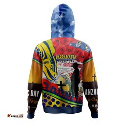 parramatta eels anzac watercolor custom hoodie - parramatta eels anzac day commemoration poppy flower hoodie