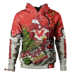 st. george illawarra dragons christmas custom hoodie - let's get lit chrisse pressie hoodie