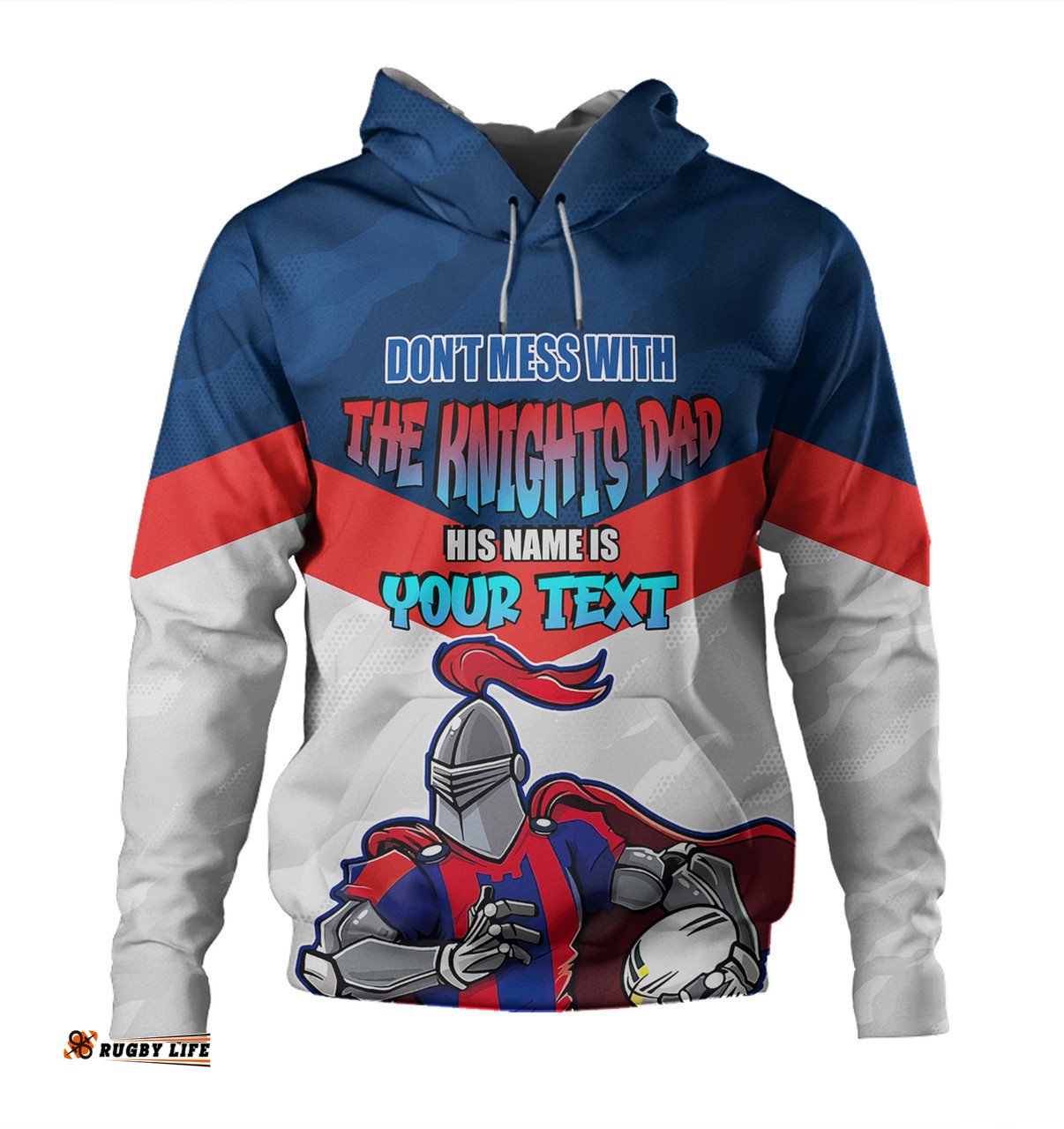 newcastle knights father's day hoodie - screaming dad and crazy fan