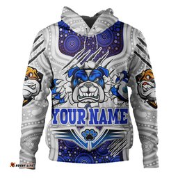 canterbury-bankstown bulldogs custom hoodie - indigenous super doggies scratch style