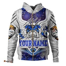 canterbury-bankstown bulldogs custom hoodie - indigenous super doggies scratch style