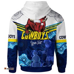 north queensland cowboys christmas hoodie - custom cowboys merry christmas summer vibes aboriginal inspired hoodie