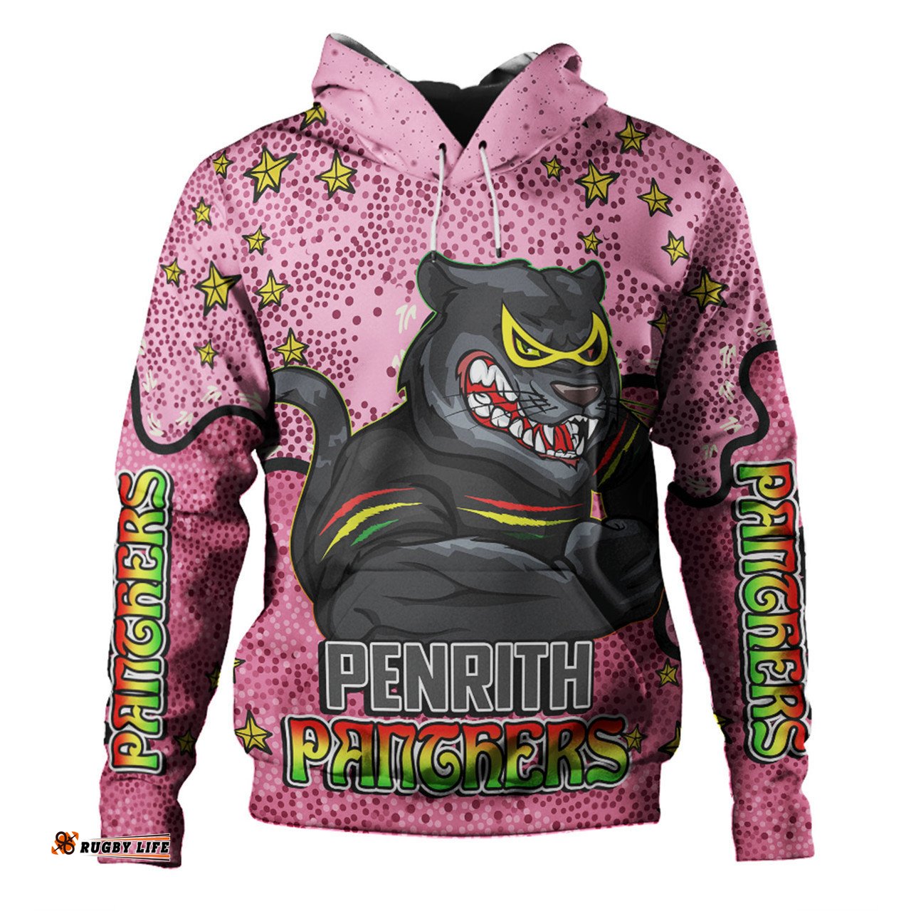 penrith panthers custom hoodie - team with dot and star patterns for tough fan hoodie