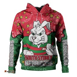 south sydney rabbitohs hoodie - team with dot and star patterns for tough fan hoodie