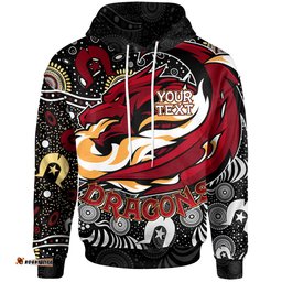 st. george illawarra dragons hoodie - custom dragon aboriginal inspired pattern naidoc week hoodie