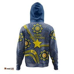 north queensland cowboys hoodie - custom aboriginal inspired north queensland cowboys boomerang hoodie