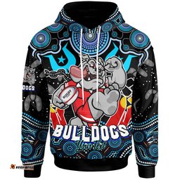 canterbury-bankstown bulldogs hoodie - custom naidoc week canterbury-bankstown bulldogs torres strait and ball aboriginal inspired patterns