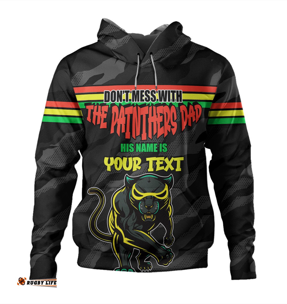 penrith panthers father's day hoodie - screaming dad and crazy fan