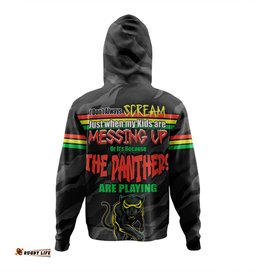 penrith panthers father's day hoodie - screaming dad and crazy fan