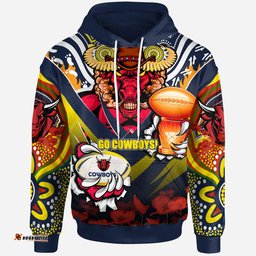 north queensland cowboys premierships hoodie - custom "go north queensland cowboys!" champion claw scratch culture hoodie