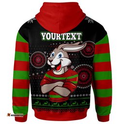 south sydney rabbitohs hoodie - south sydney rabbitohs ugly christmas knitted hoodie