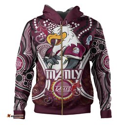 manly warringah sea eagles hoodie - super manly with indigenous culture hoodie