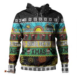 penrith panthers christmas aboriginal custom hoodie - indigenous knitted ugly xmas style hoodie