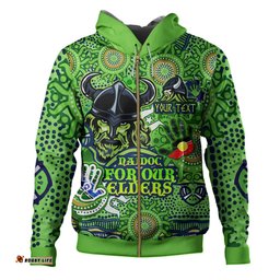 canberra raiders naidoc hoodie - custom canberra raiders naidoc week for our elders watercolour dot painting hoodie