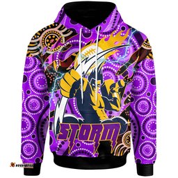 melbourne storm hoodie - custom melbourne storm team with aboriginal inspired dot painting and indigenous pattern