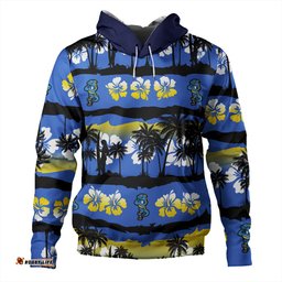 parramatta eels sport hoodie - tropical hibiscus and coconut trees