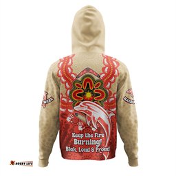 redcliffe dolphins hoodie aboriginal inspired naidoc symbol pattern