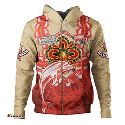 redcliffe dolphins hoodie aboriginal inspired naidoc symbol pattern