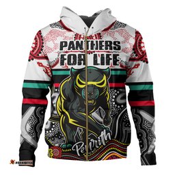penrith panthers custom hoodie - penrith panthers for life with aboriginal style hoodie