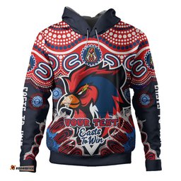 sydney roosters custom hoodie - indigenous sydney "easts to win" aboriginal inspired patterns hoodie