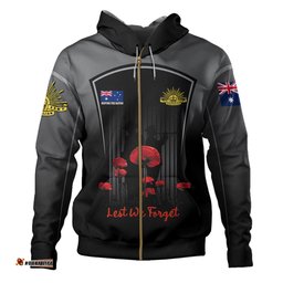 australia anzac day custom hoodie - remembrance day lest we forget special black hoodie