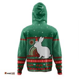 south sydney rabbitohs custom hoodie - ugly xmas and aboriginal patterns for die hard fan hoodie