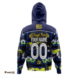 parramatta eels sport hoodie - eat sleep repeat with tropical patterns