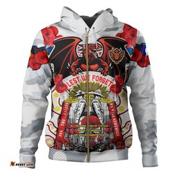 st. george illawarra dragons anzac custom hoodie - dragons anzac day commemoration