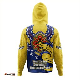 parramatta eels hoodie aboriginal inspired naidoc symbol pattern