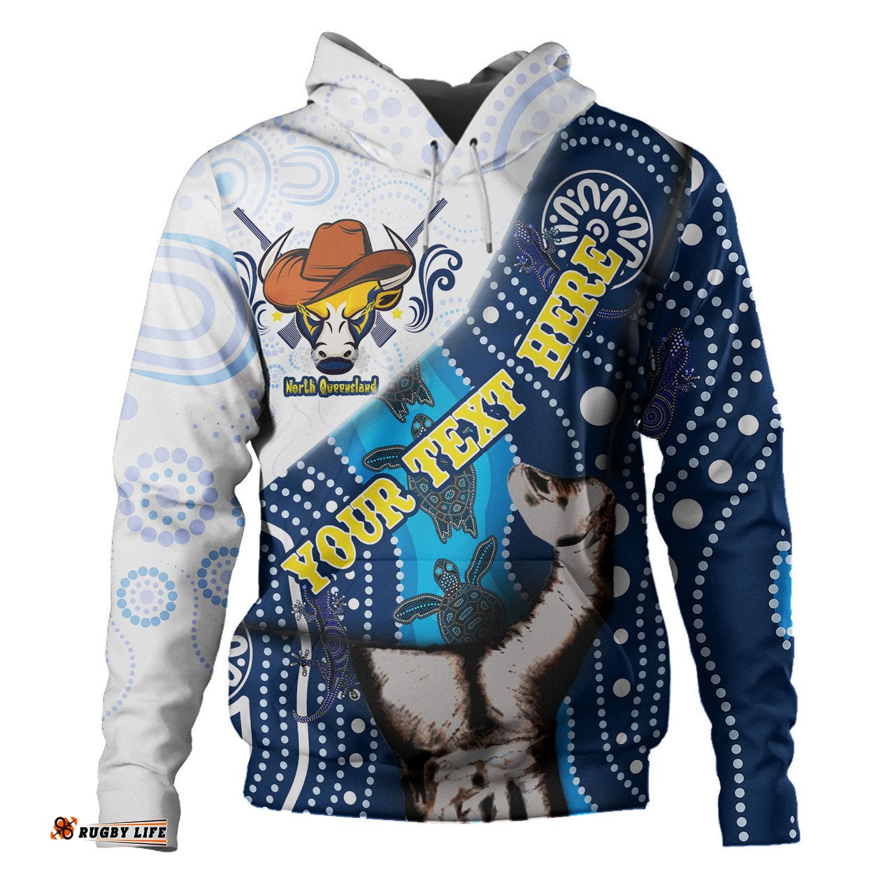 north queensland cowboys custom patronage hoodie - north queensland cowboys bloods in my veins