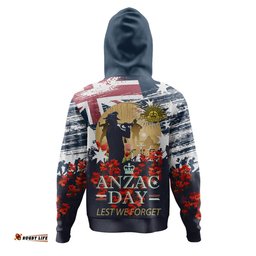 australia anzac day blue hoodie - remembrance poppy lest we forget