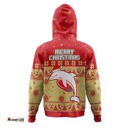 redcliffe dolphins christmas custom hoodie - special ugly christmas hoodie