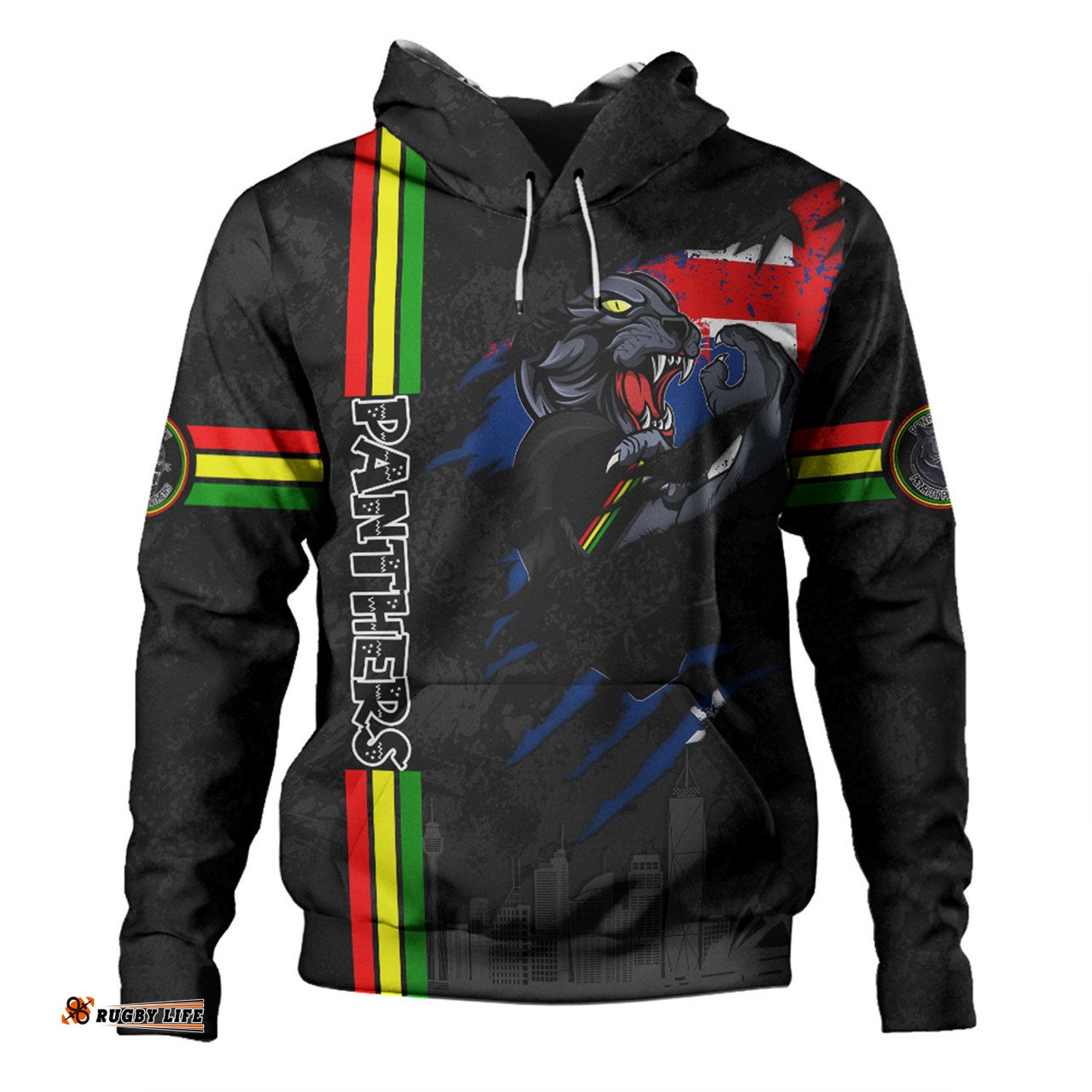 penrith panthers hoodie - happy australia day flag scratch style