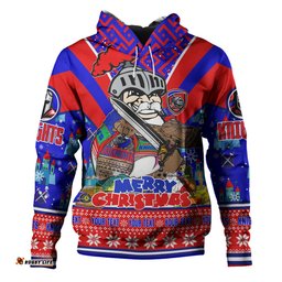 newcastle knights christmas custom hoodie - newcastle knights santa aussie big things hoodie