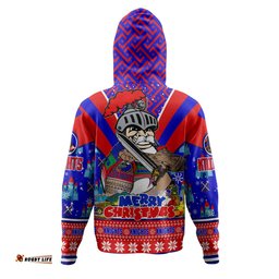 newcastle knights christmas custom hoodie - newcastle knights santa aussie big things hoodie