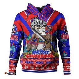 newcastle knights christmas custom hoodie - newcastle knights santa aussie big things hoodie
