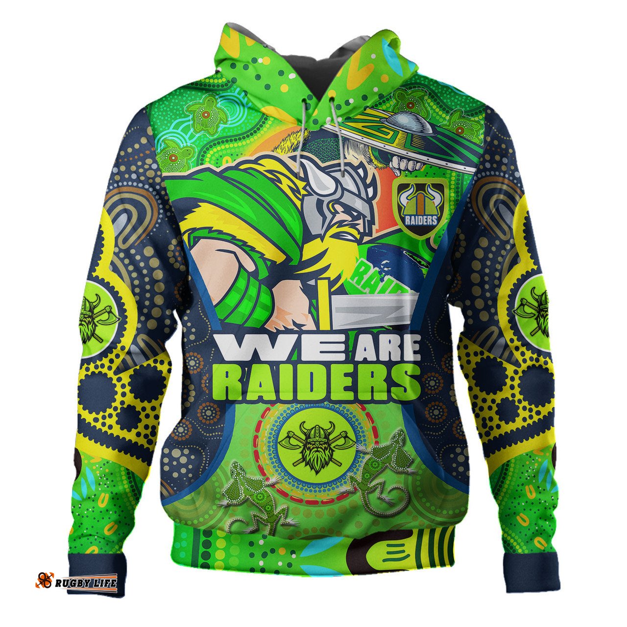 canberra raiders custom hoodie - "we are canberra raiders" dot art painting hoodie