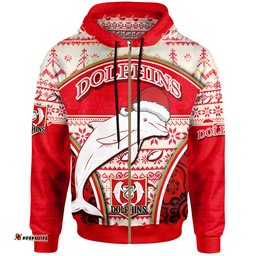 redcliffe dolphins hoodie - custom christmas redcliffe dolphins mascot hoodie