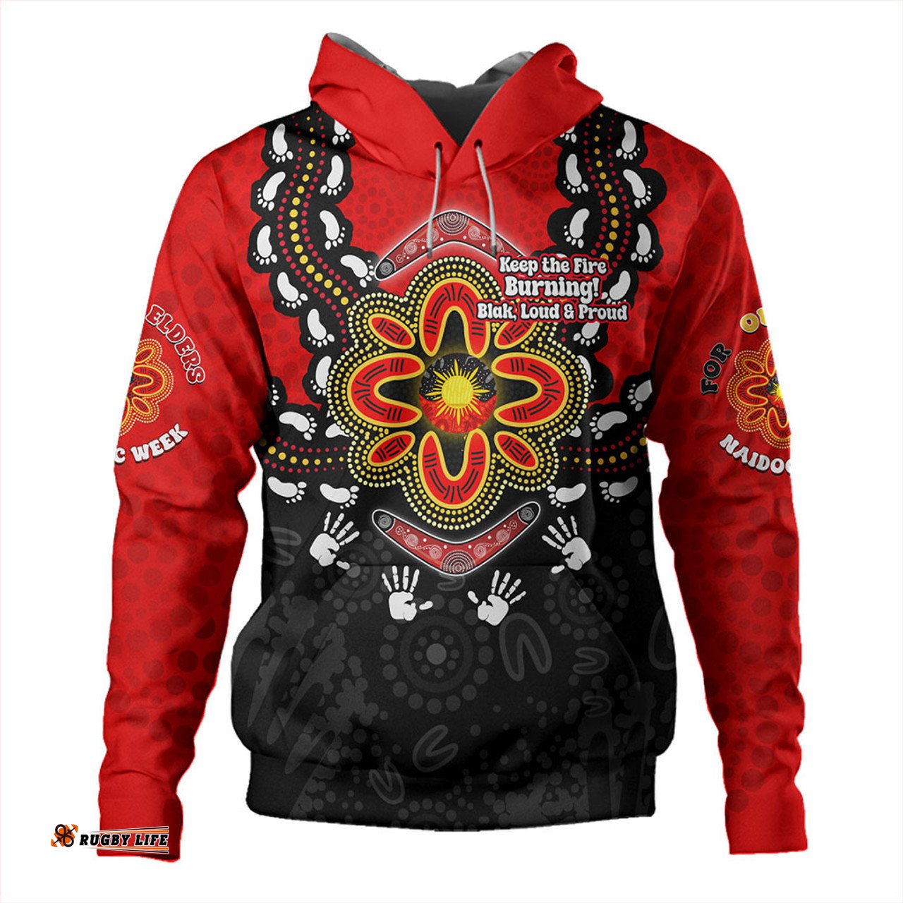 australia hoodie aboriginal inspired naidoc symbol pattern