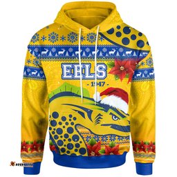 parramatta eels christmas hoodie - custom parramatta eels aboriginal inspired and poinsettia xmas hoodie