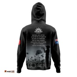 australia anzac day hoodie - lest we forget black hoodie
