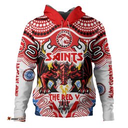 st. george illawarra dragons indigenous custom hoodie - the red v with indigenous culture hoodie