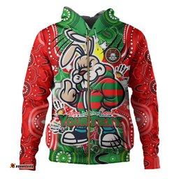 south sydney rabbitohs custom hoodie - indigenous souths blood, passion, pride hoodie