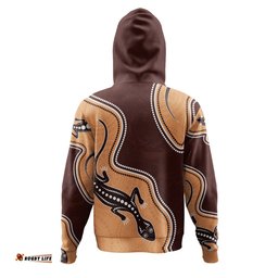 australia aboriginal inspired hoodie - aboriginal lizard art hoodie