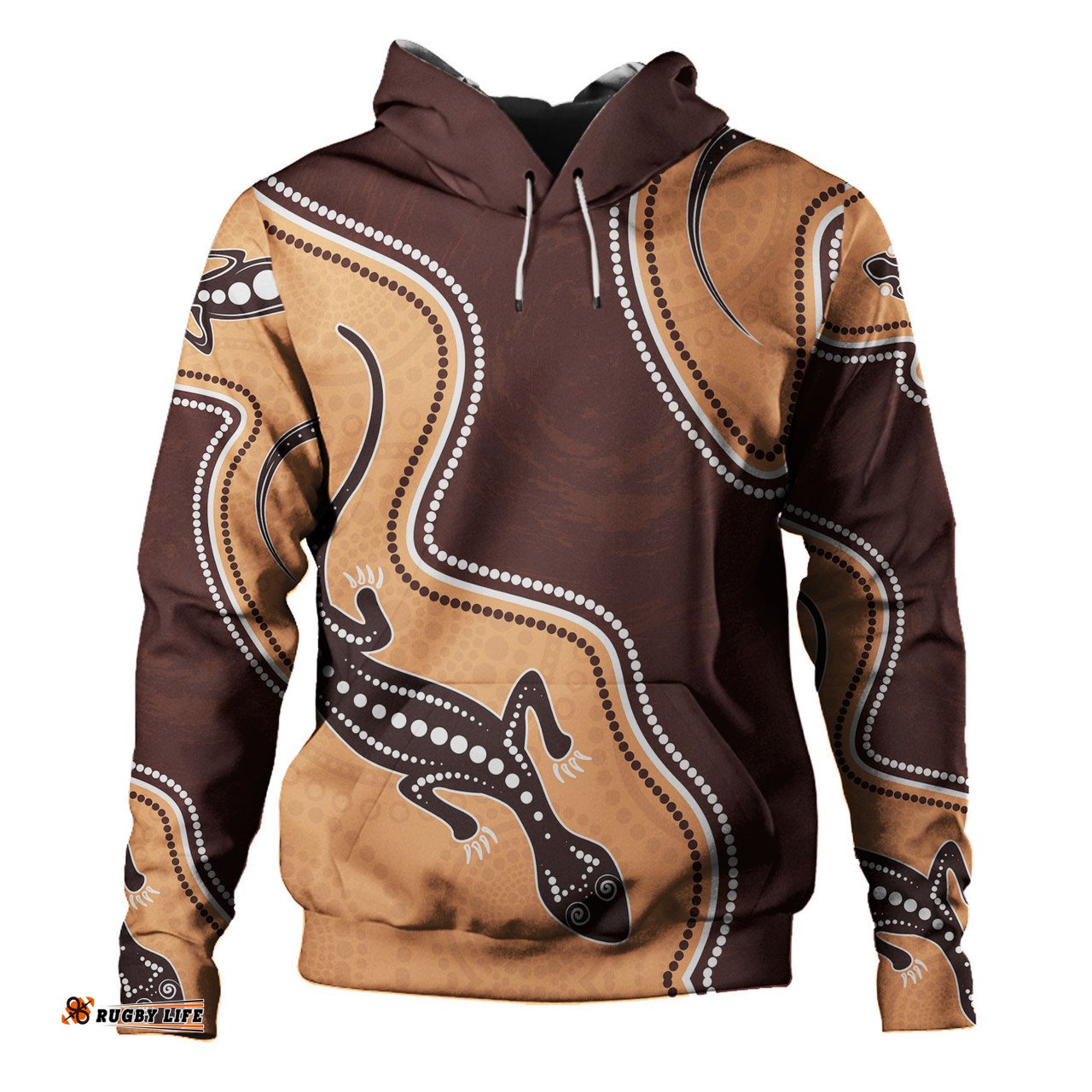 australia aboriginal inspired hoodie - aboriginal lizard art hoodie