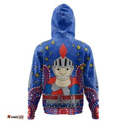 newcastle knights custom hoodie - custom with aboriginal inspired style of dot painting patterns  hoodie